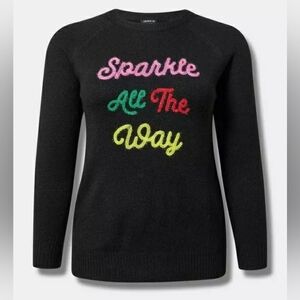 Torrid Vegan Cashmere Pull-Over Sparkle All The Way Sweater